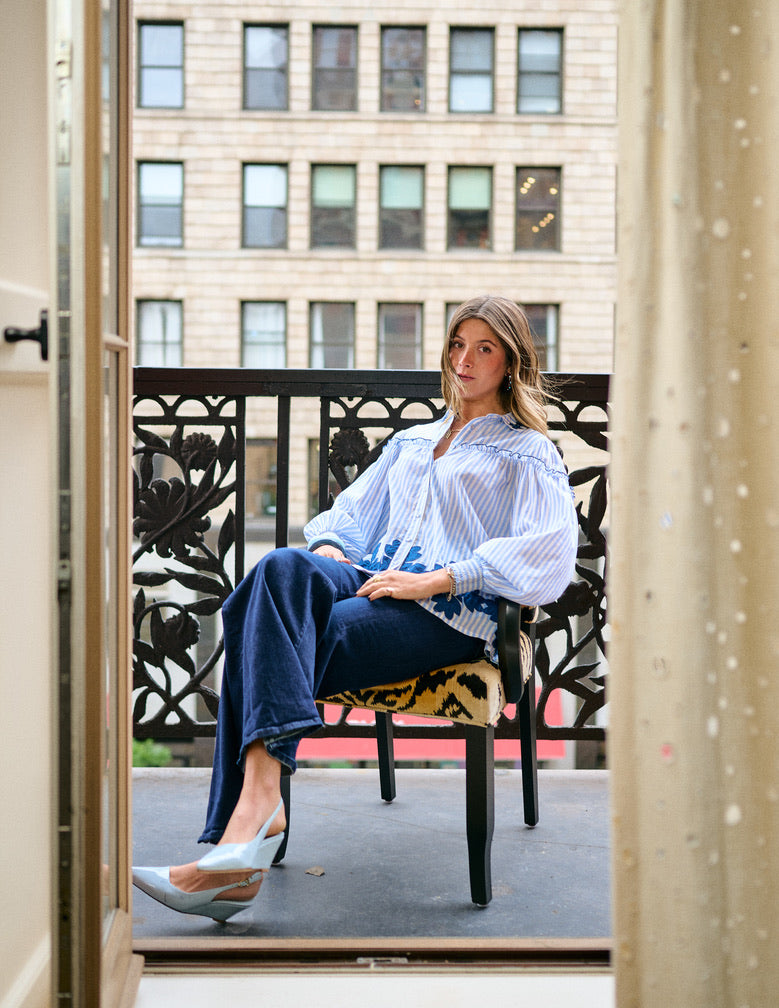 Frankie Blouse - Blue Stripe