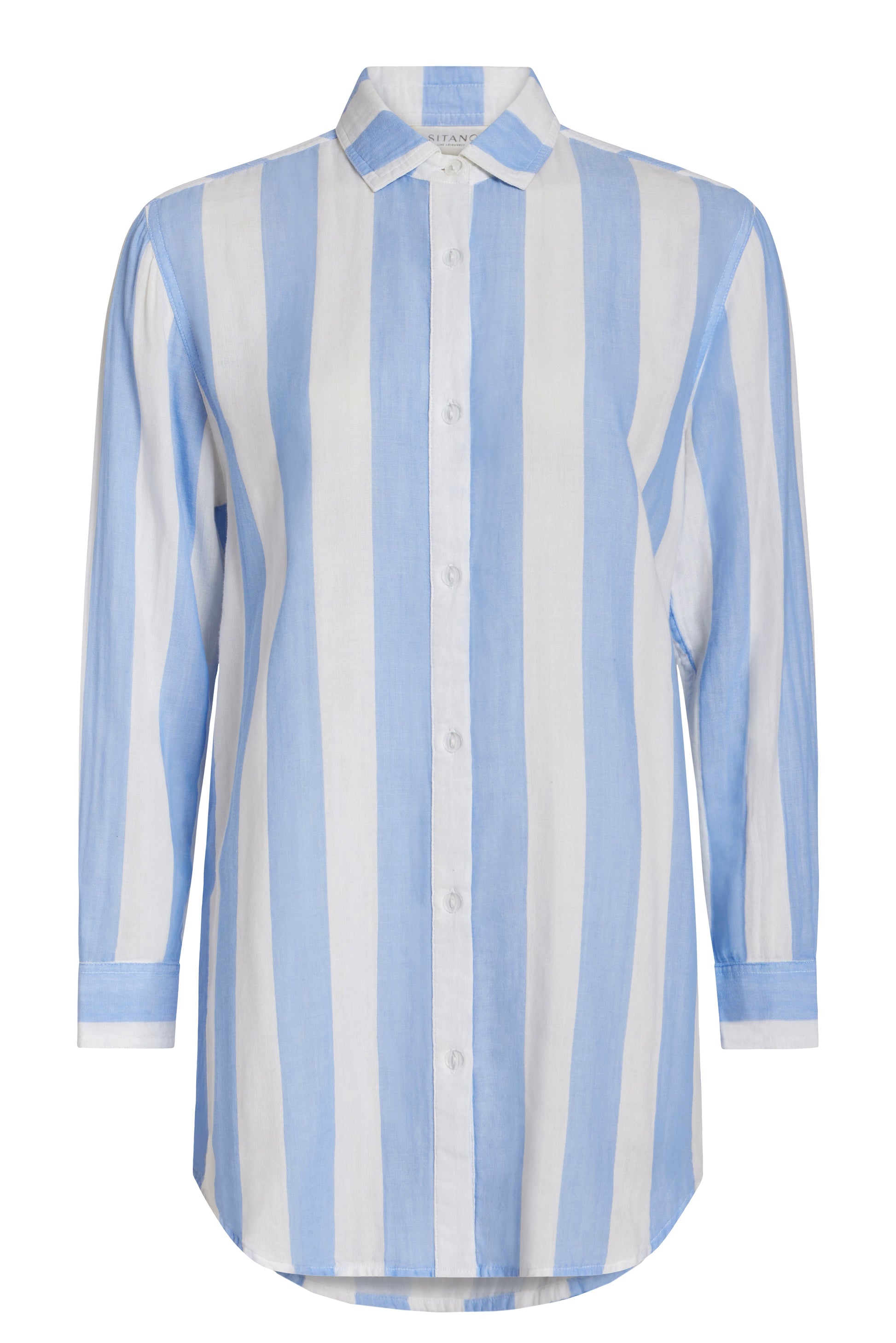 Positano Shirt Dress - Blue/White Cabana Stripes