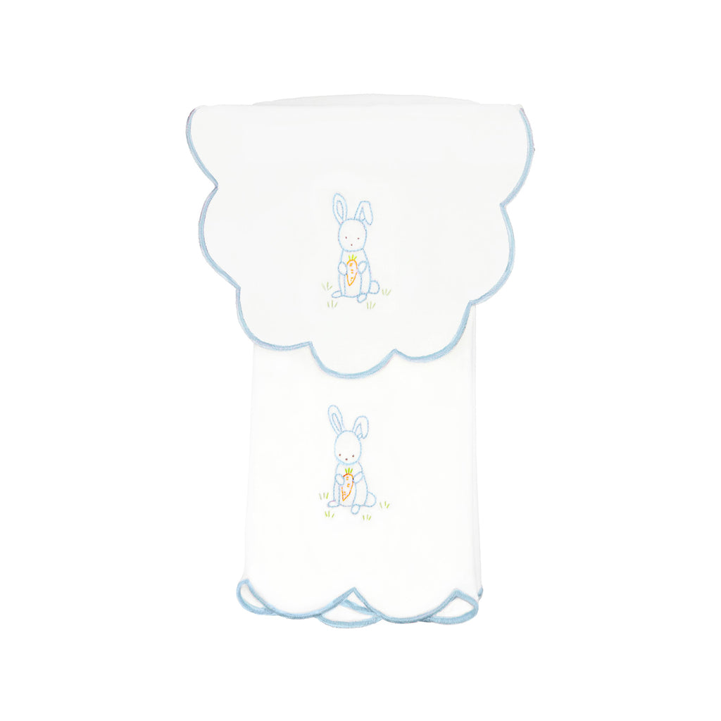 BABY BUNNY COTTON KNIT BIB & BURP SET