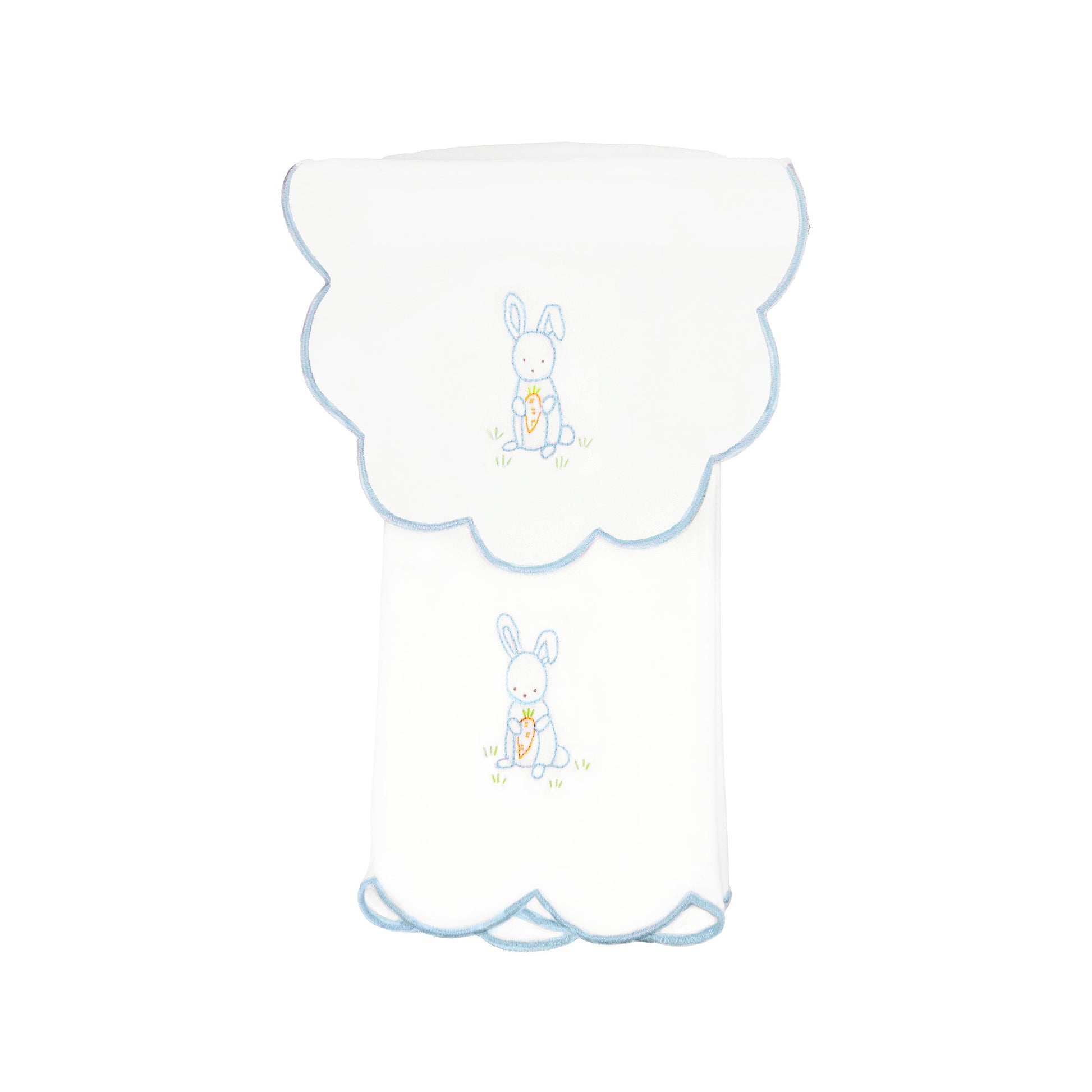 BABY BUNNY COTTON KNIT BIB & BURP SET