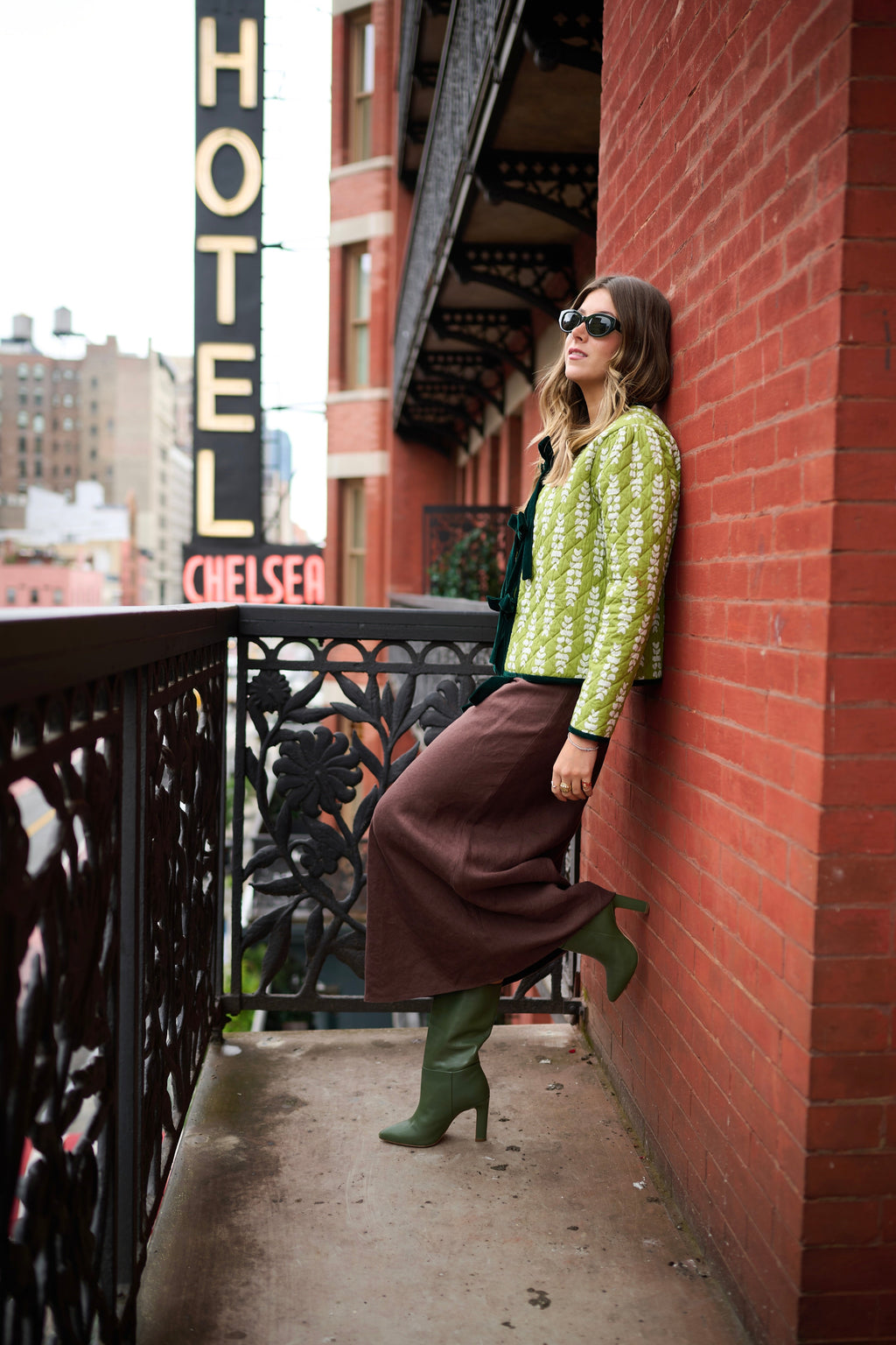 Quilted Rosy Jacket - Green Leaf