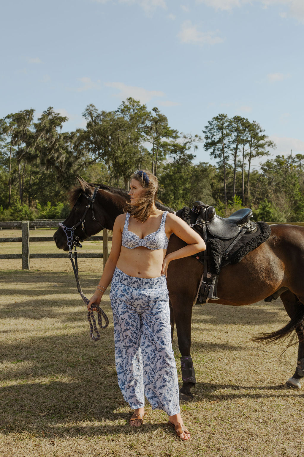 The Ricki Pants - Blue Toile