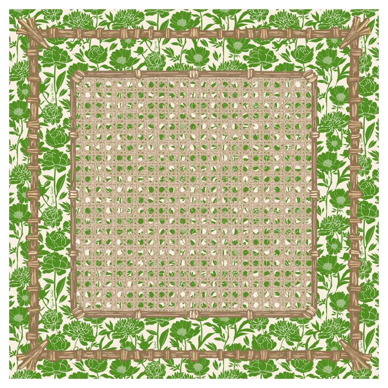 Mahjong Gaming Mat, JADE PEONIES