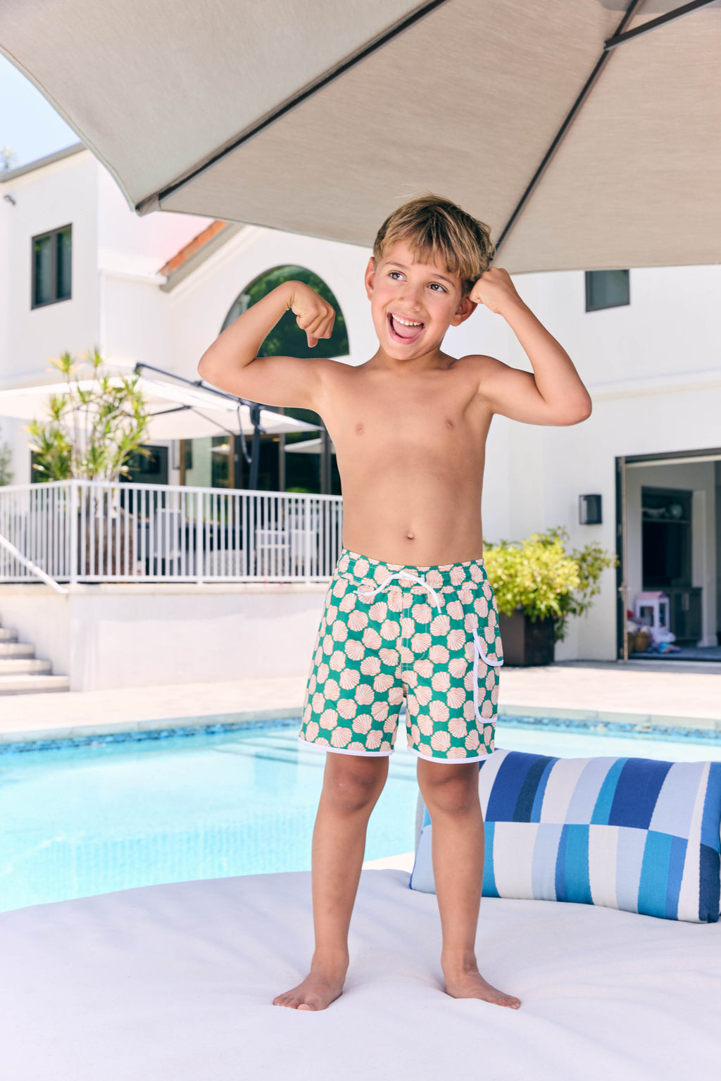 Little Pete Boys Trunks in Shell Chess