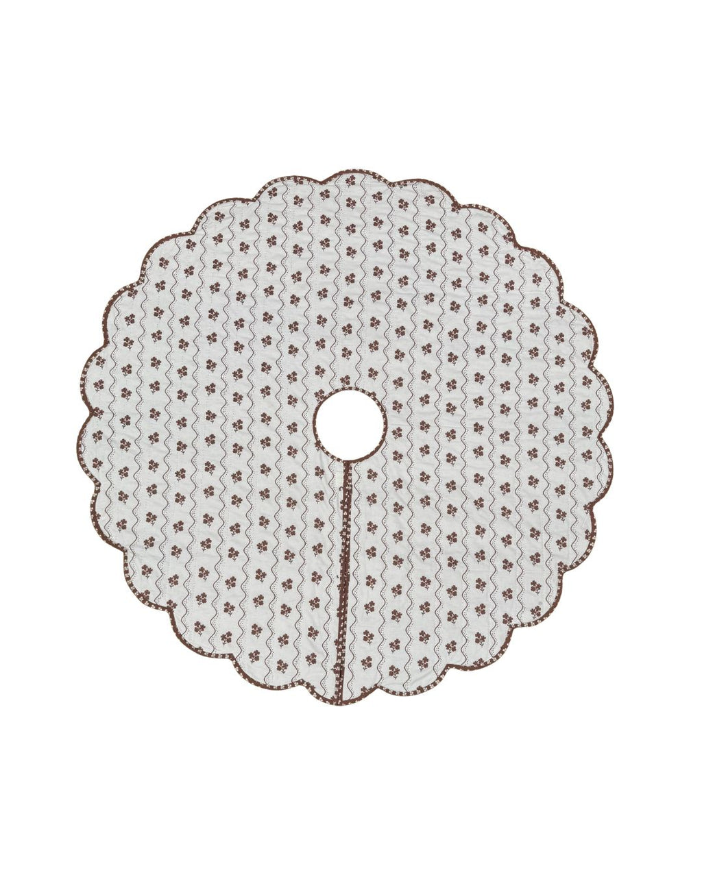 Constance Chocolate Reversible Scalloped Tree Skirt