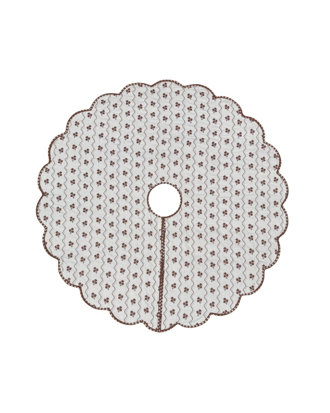 Constance Chocolate Reversible Scalloped Tree Skirt