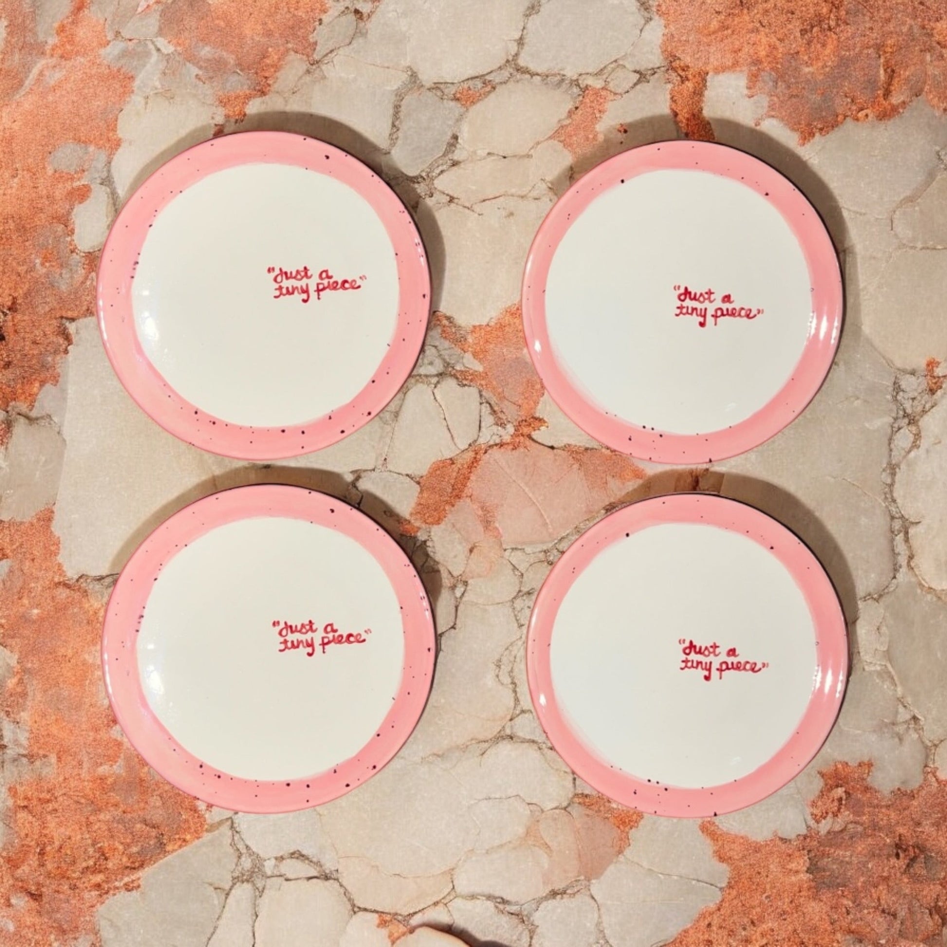 “just a tiny piece” Tiny Plates/Collection of Four