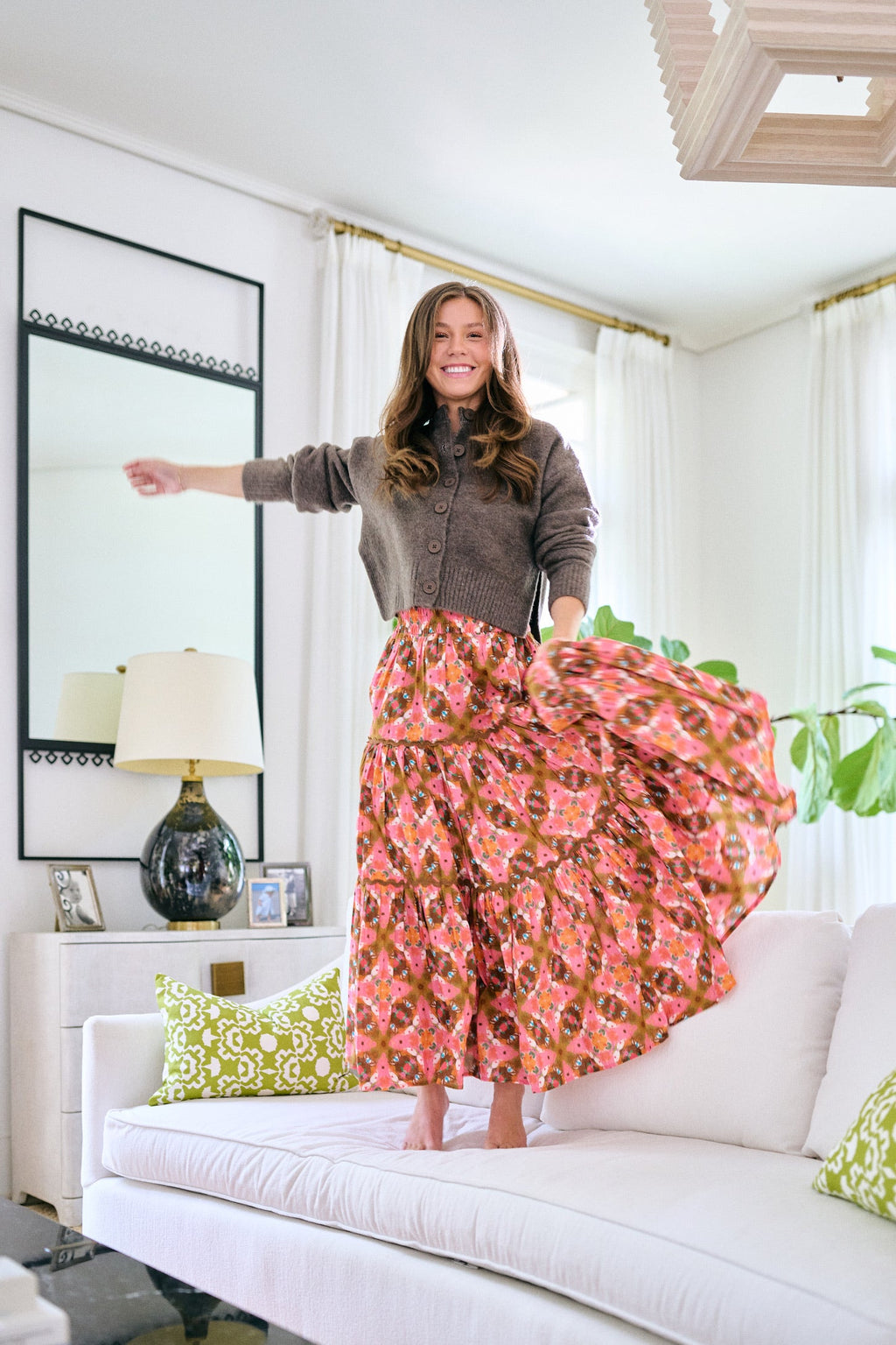 Jess Tiered Maxi Skirt - Farmhouse Pink