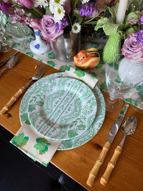 10" Melamine Dinner Plate, DOMINO LETTUCE, Set of 6