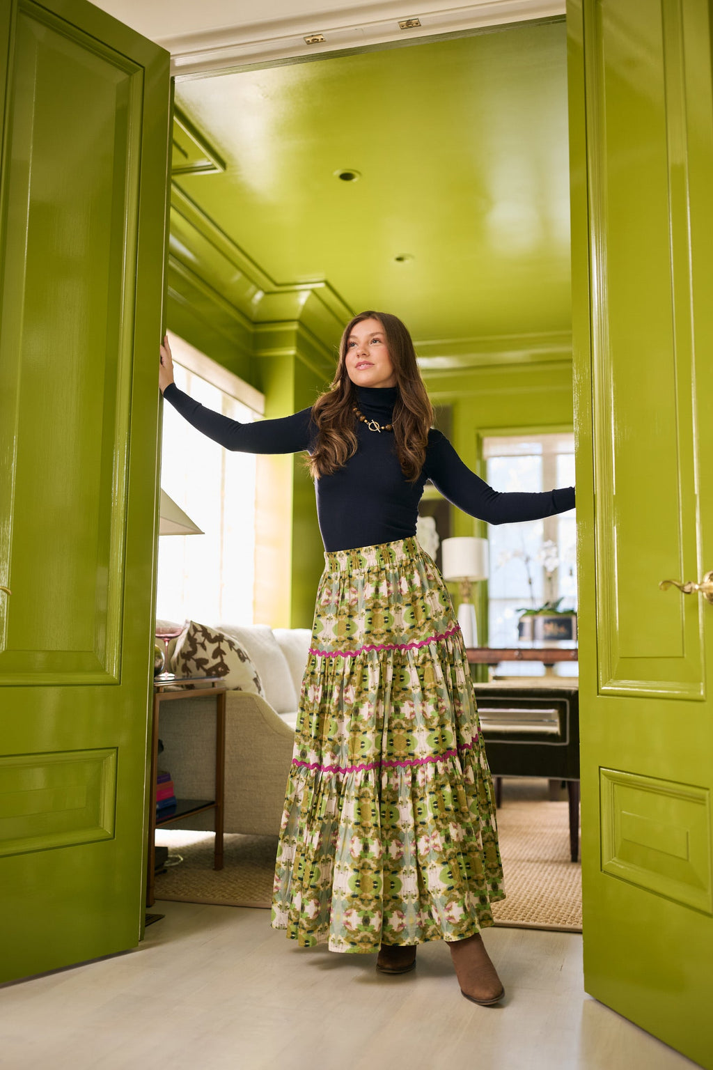 Jess Tiered Maxi Skirt - Camo