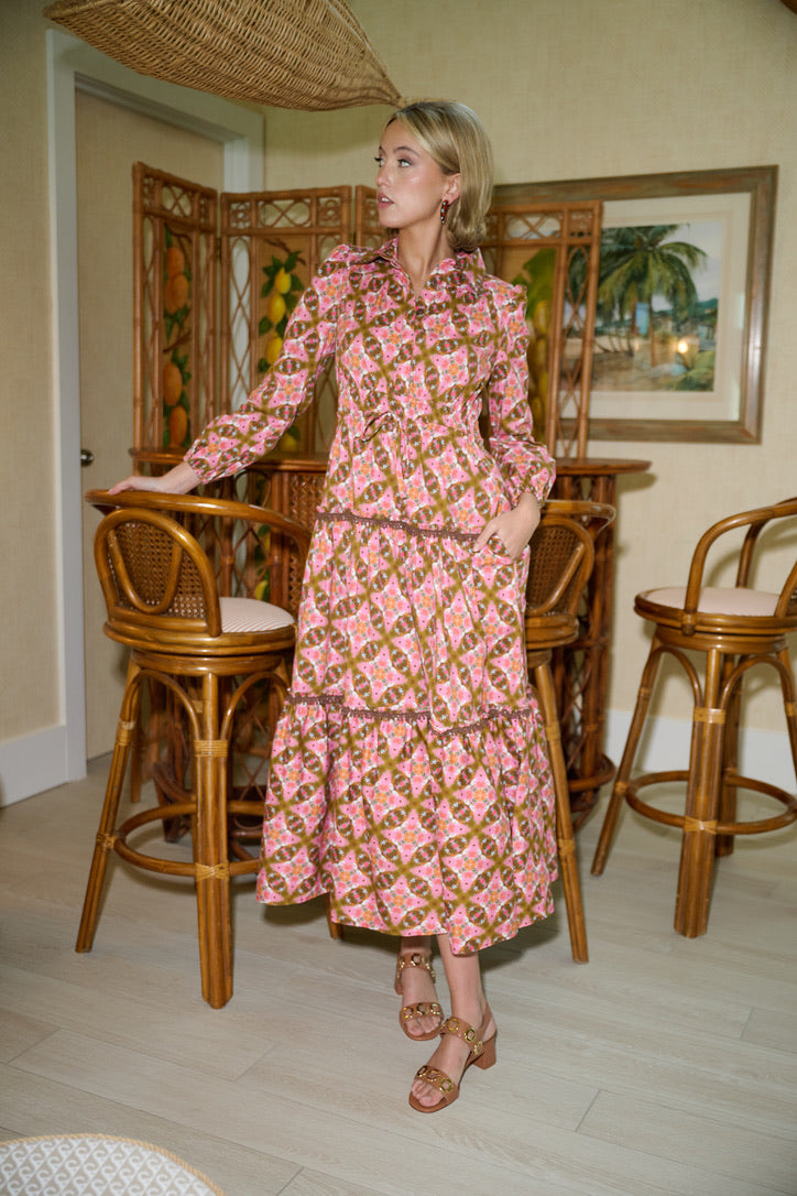 Banyan Long Sleeve Dress - Farmhouse Pink