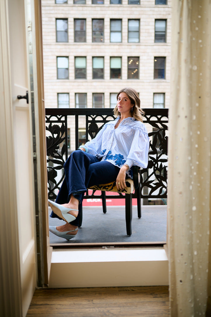 Frankie Blouse - Blue Stripe