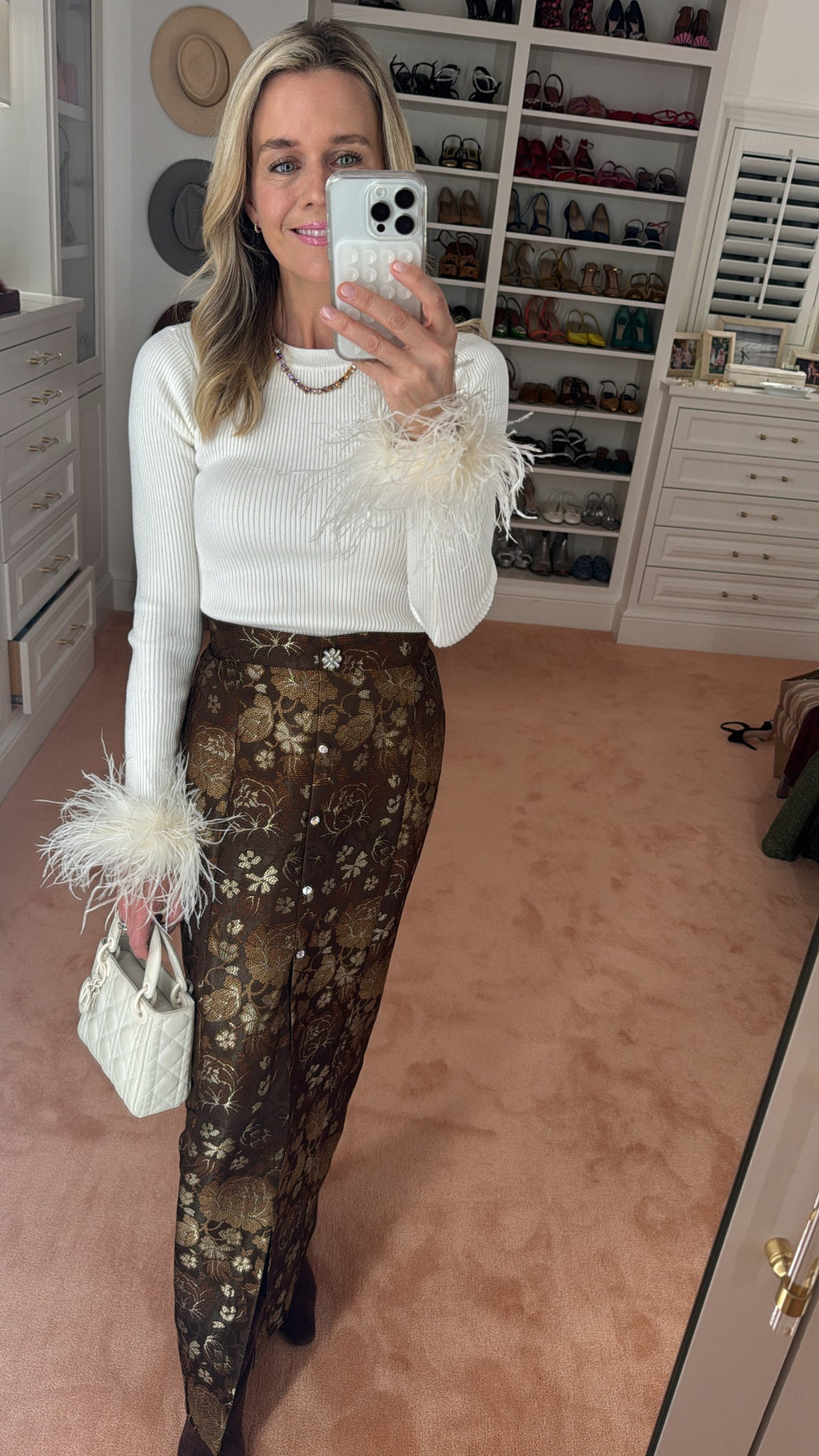 MASON by MASON'S DAUGHTER Leighton Skirt, Brown Jacquard