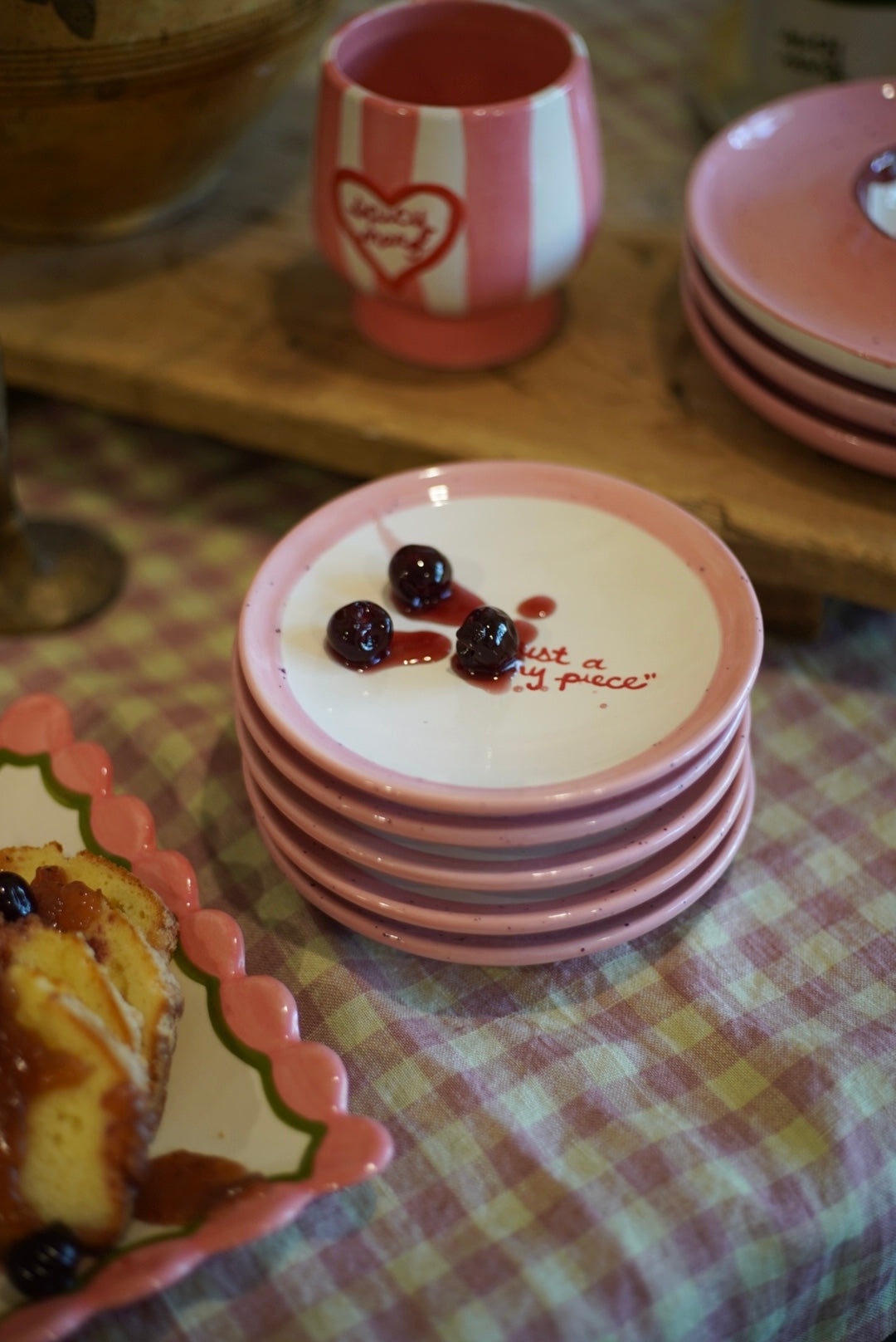 “just a tiny piece” Tiny Plates/Collection of Four