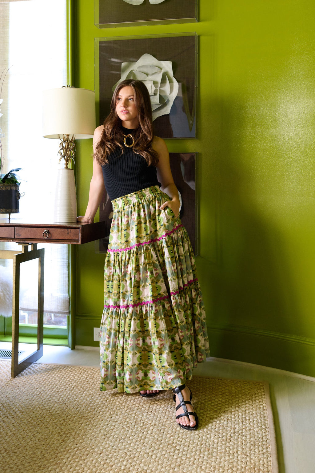 Jess Tiered Maxi Skirt - Camo