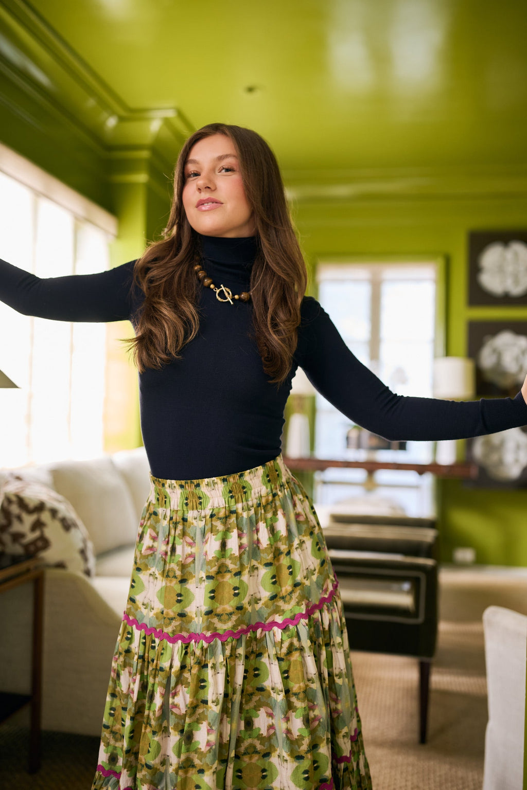 Jess Tiered Maxi Skirt - Camo