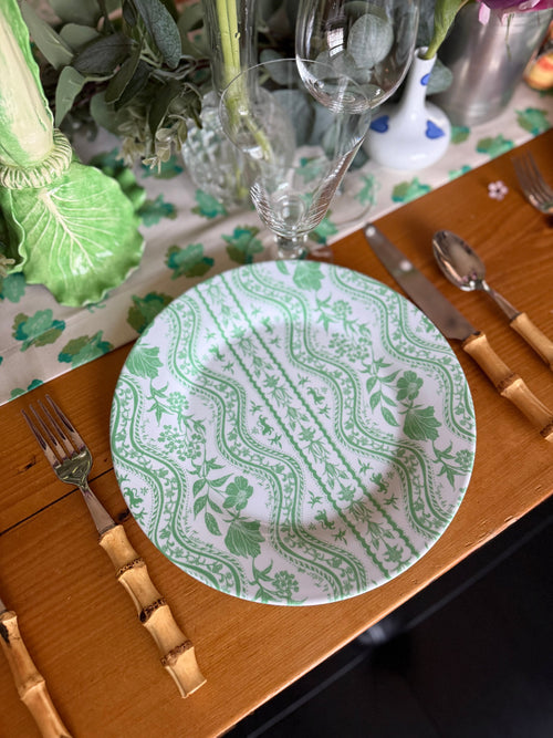 10" Melamine Dinner Plate, DOMINO LETTUCE, Set of 6