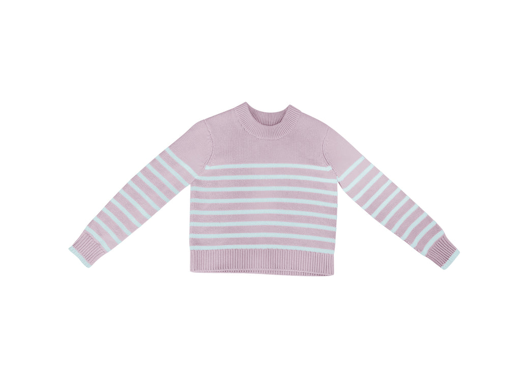 Blush White Stripe Sweater
