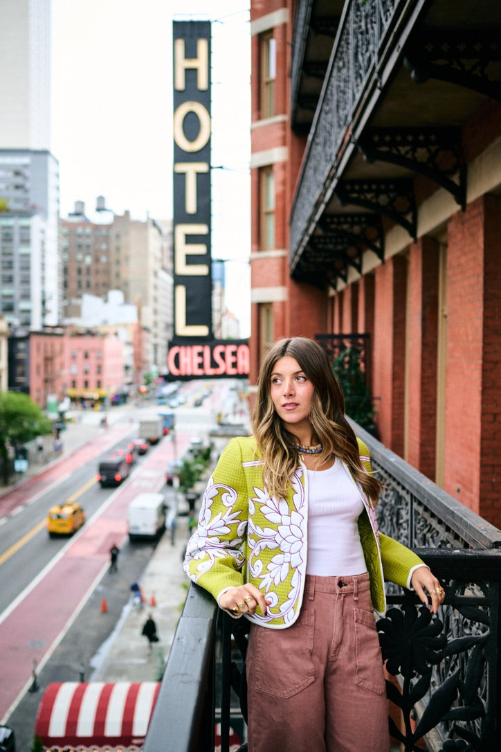 Mimi Quilted Jacket - Pear Trapunto