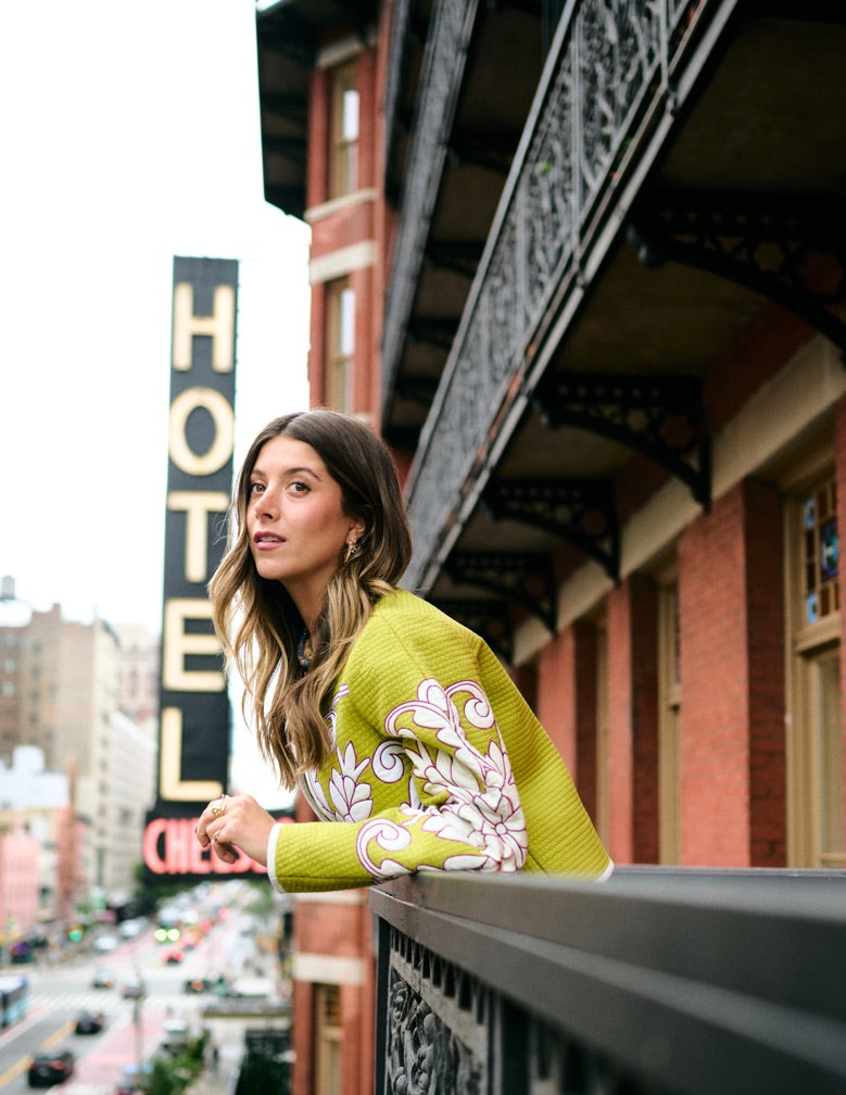 Mimi Quilted Jacket - Pear Trapunto