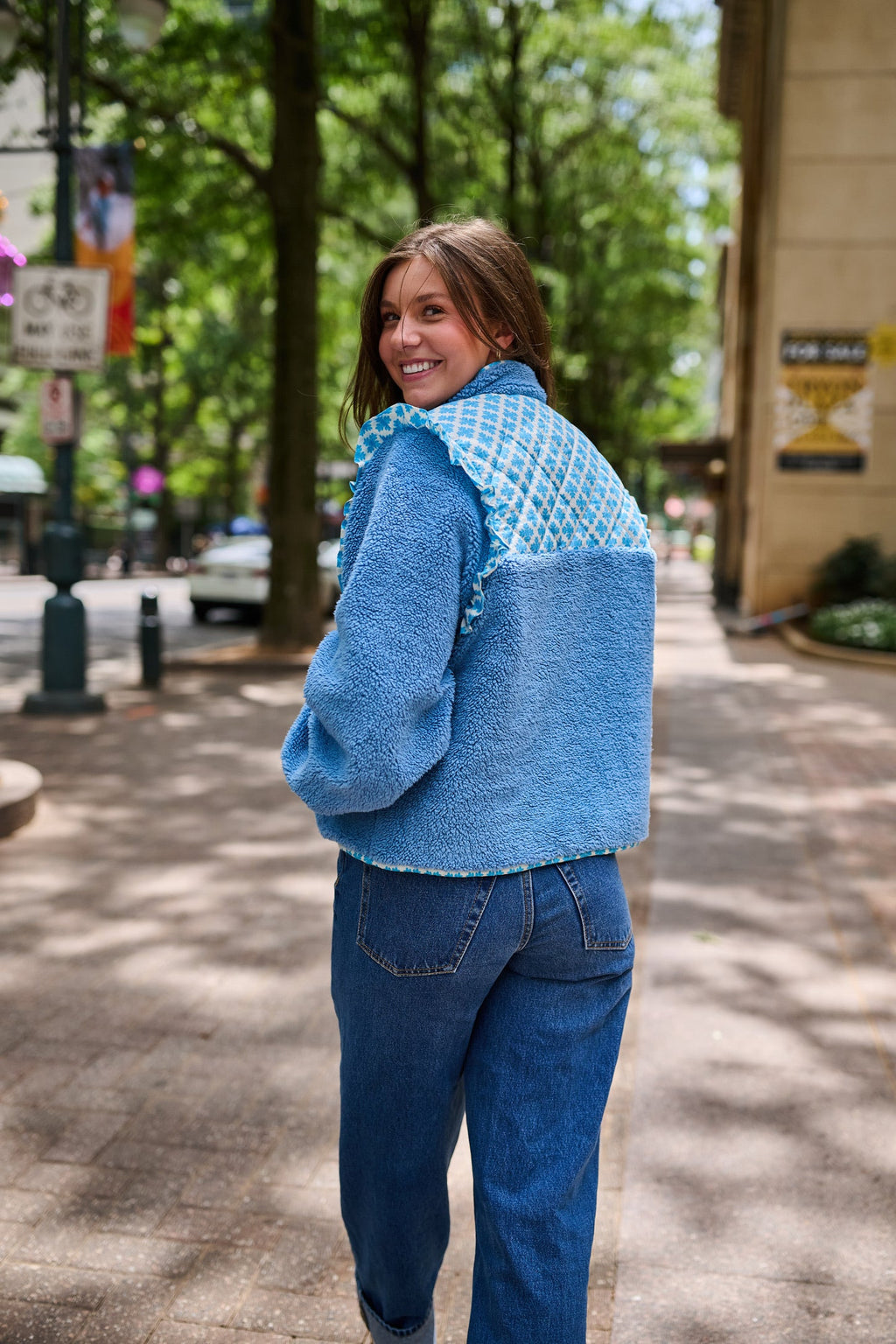 Isabella Sherpa Jacket - Blue Clover