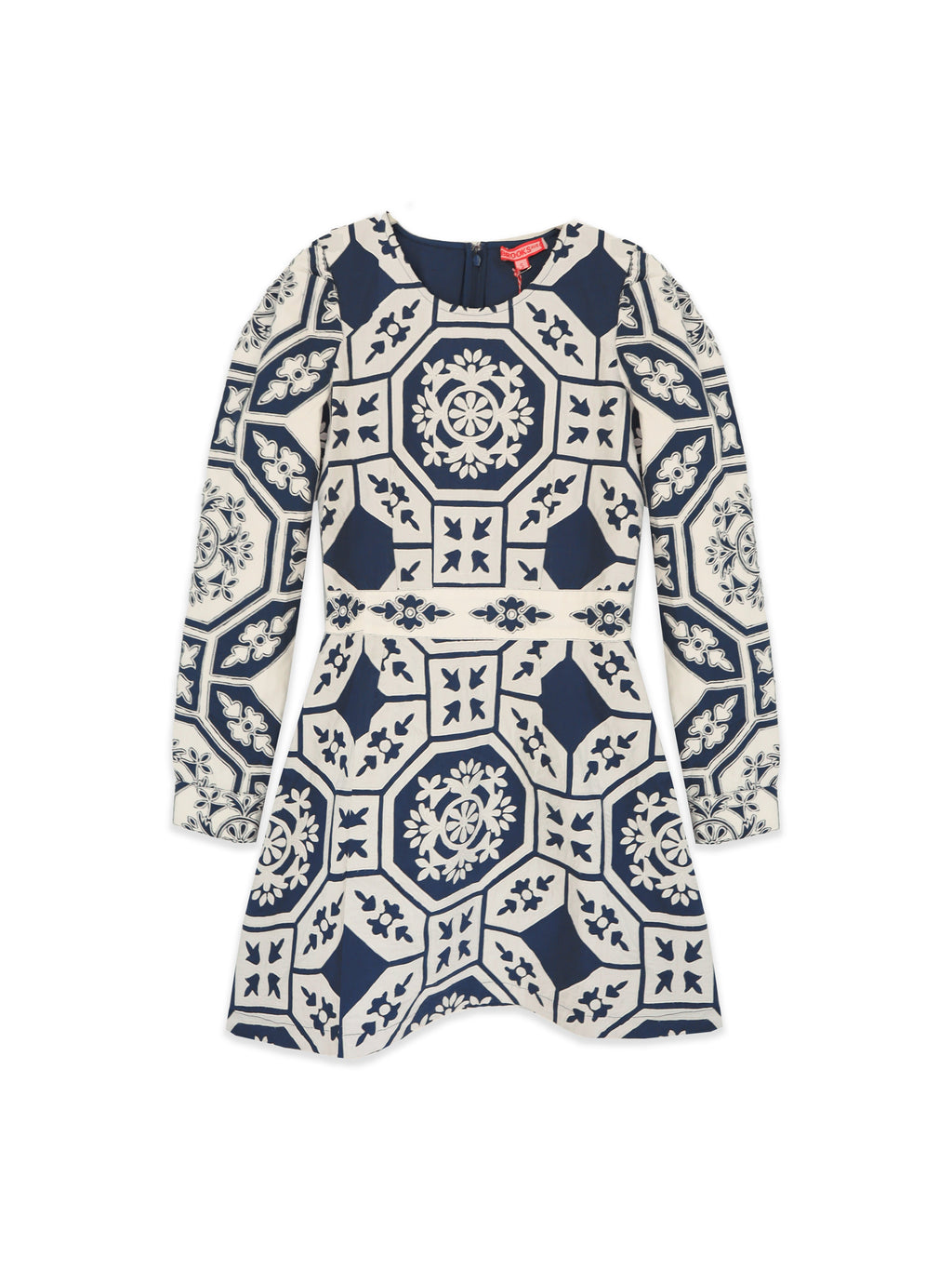 Catherine Mini Dress - Denim Applique