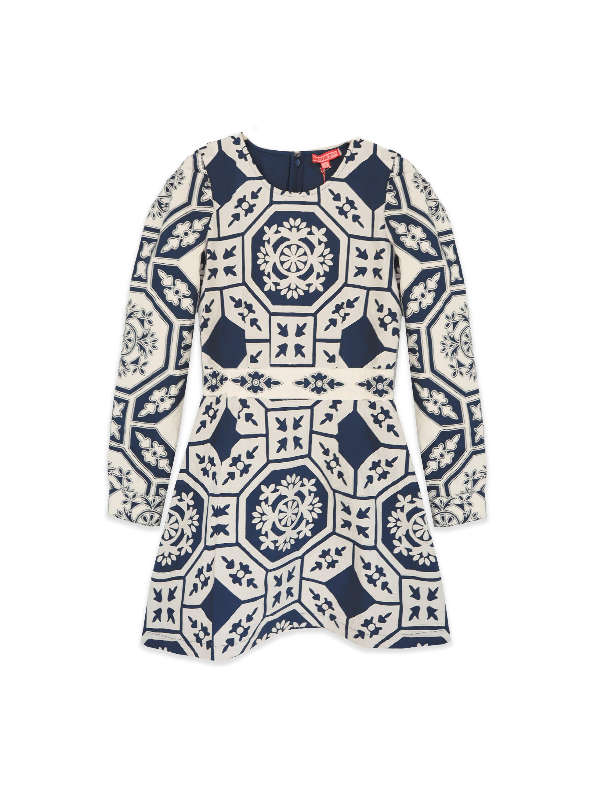 Catherine Mini Dress - Denim Applique