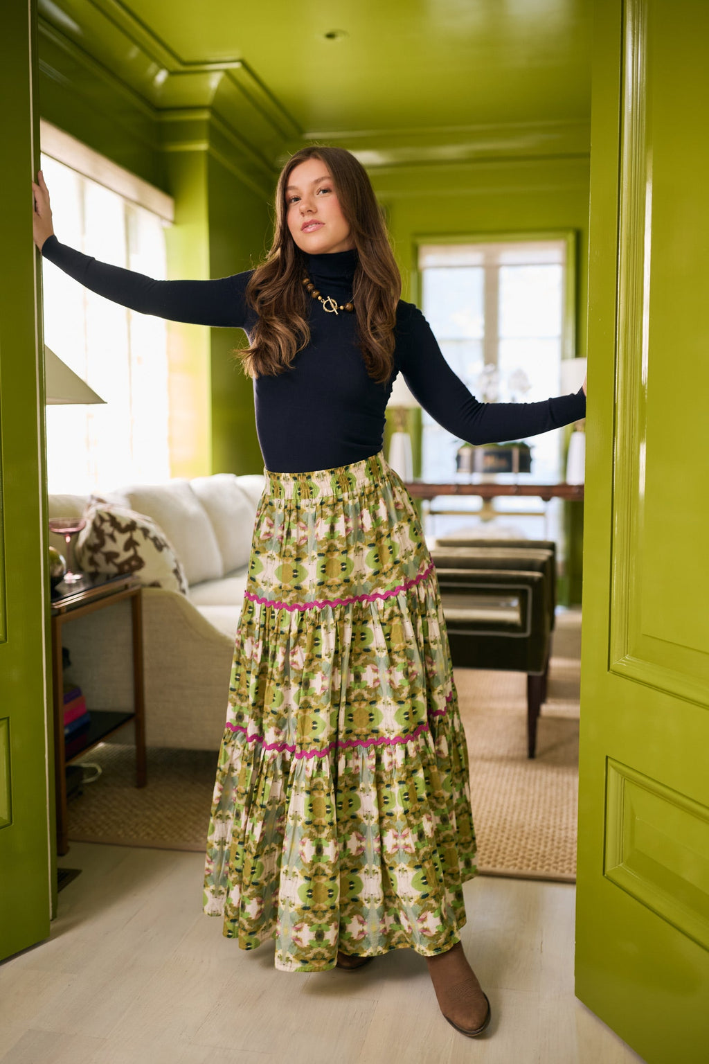 Jess Tiered Maxi Skirt - Camo