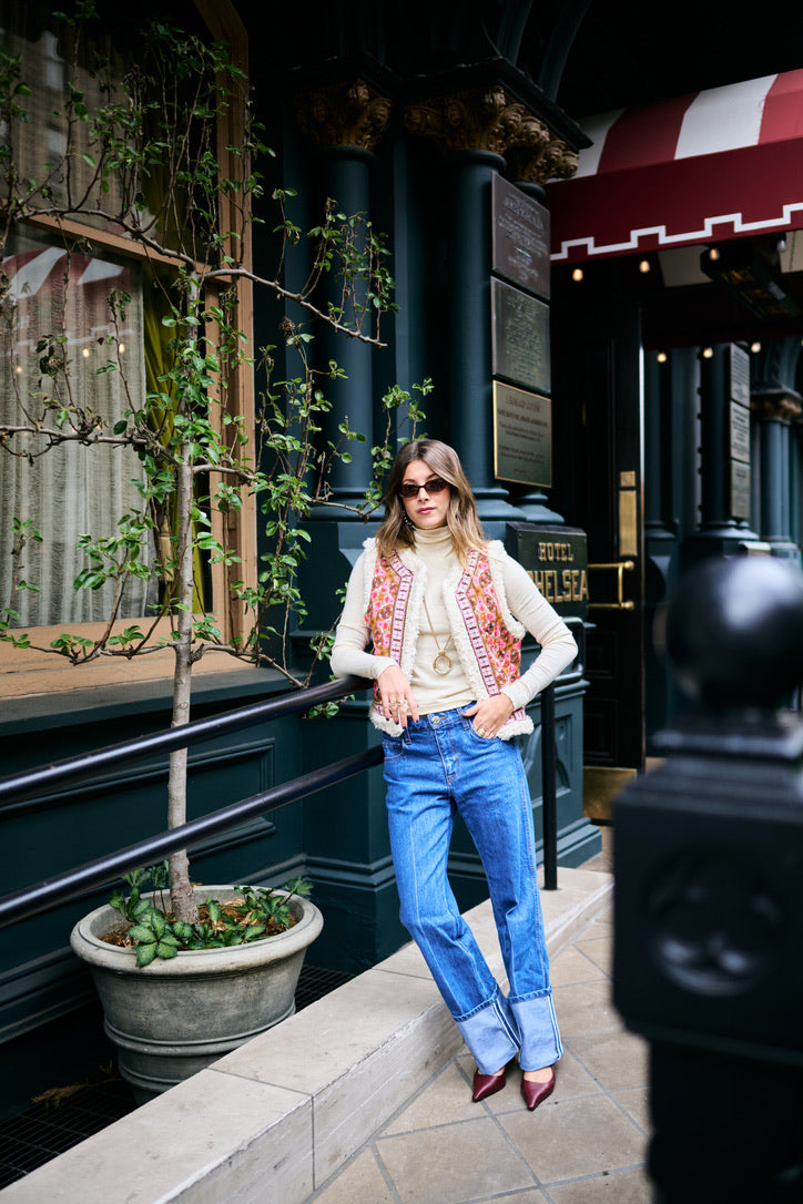 Willow Sherpa Vest - Farmhouse Pink