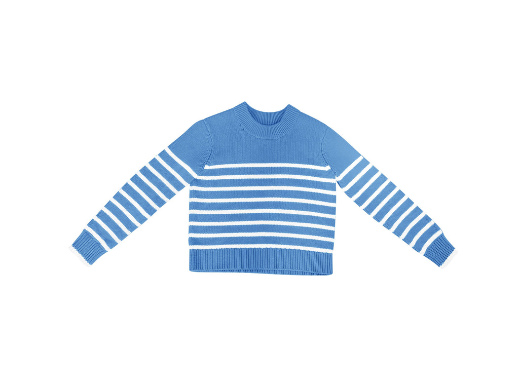 French Blue White Stripe Sweater