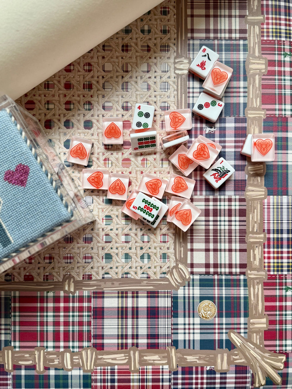 Classic American Mahjong Tile Set with Signature Heart Logo