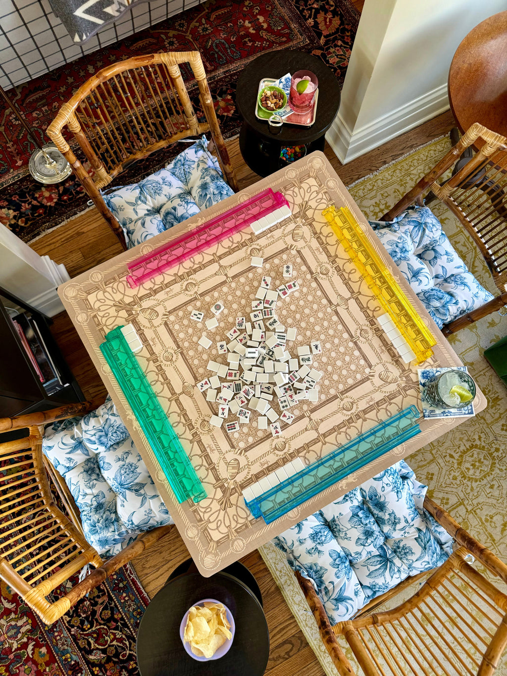 Mahjong Gaming Mat, COCONUT PEONY