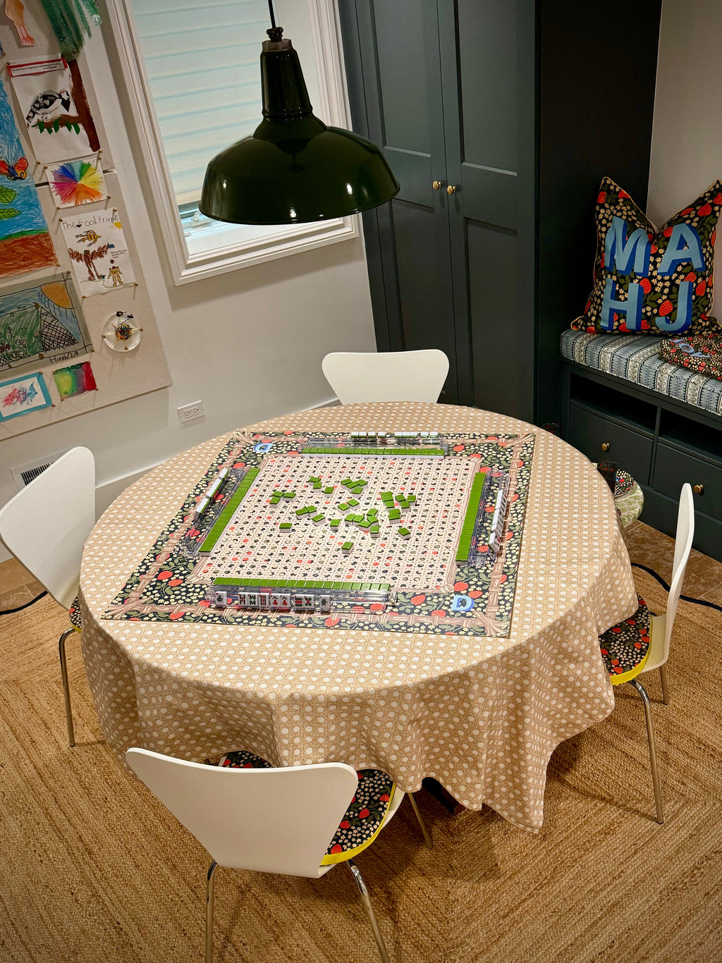 Mahjong Gaming Mat, COCONUT PEONY