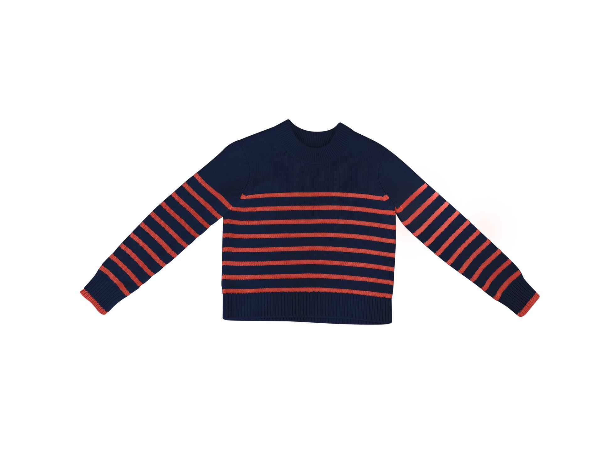 Navy Coral Stripe Sweater