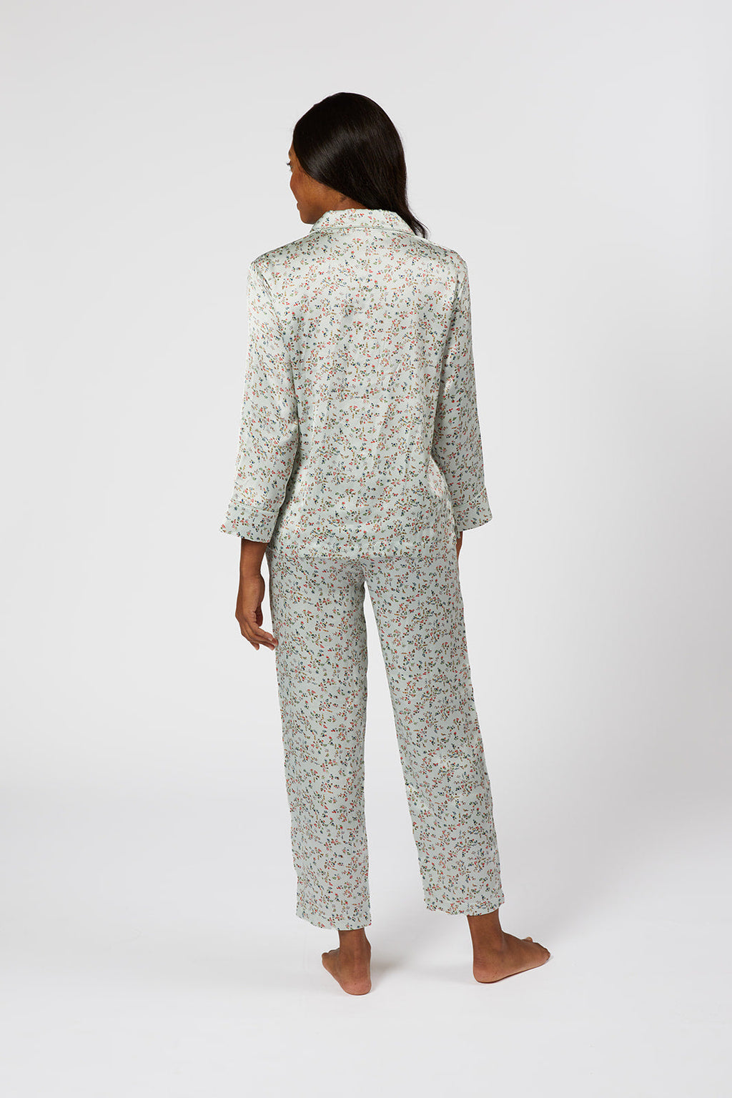 BIRDIE SATIN LONG FLORAL PAJAMAS