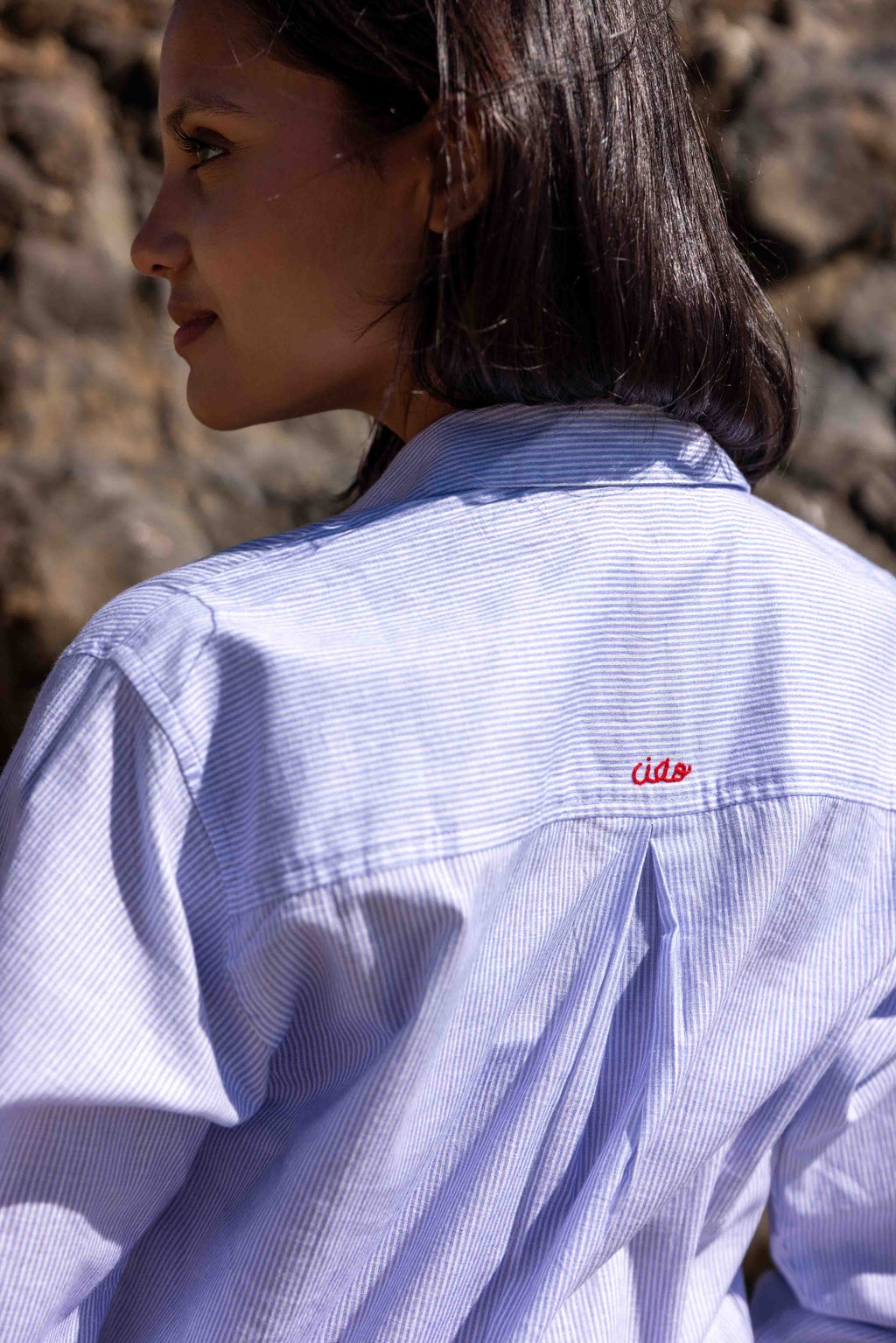 Lido Midi Shirt Dress - Light Blue Stripes with Ciao