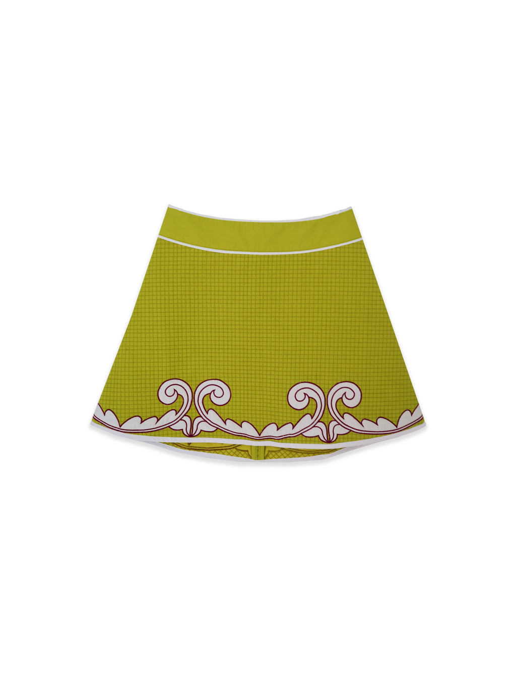 Park Quilted Mini Skirt - Pear Trapunto