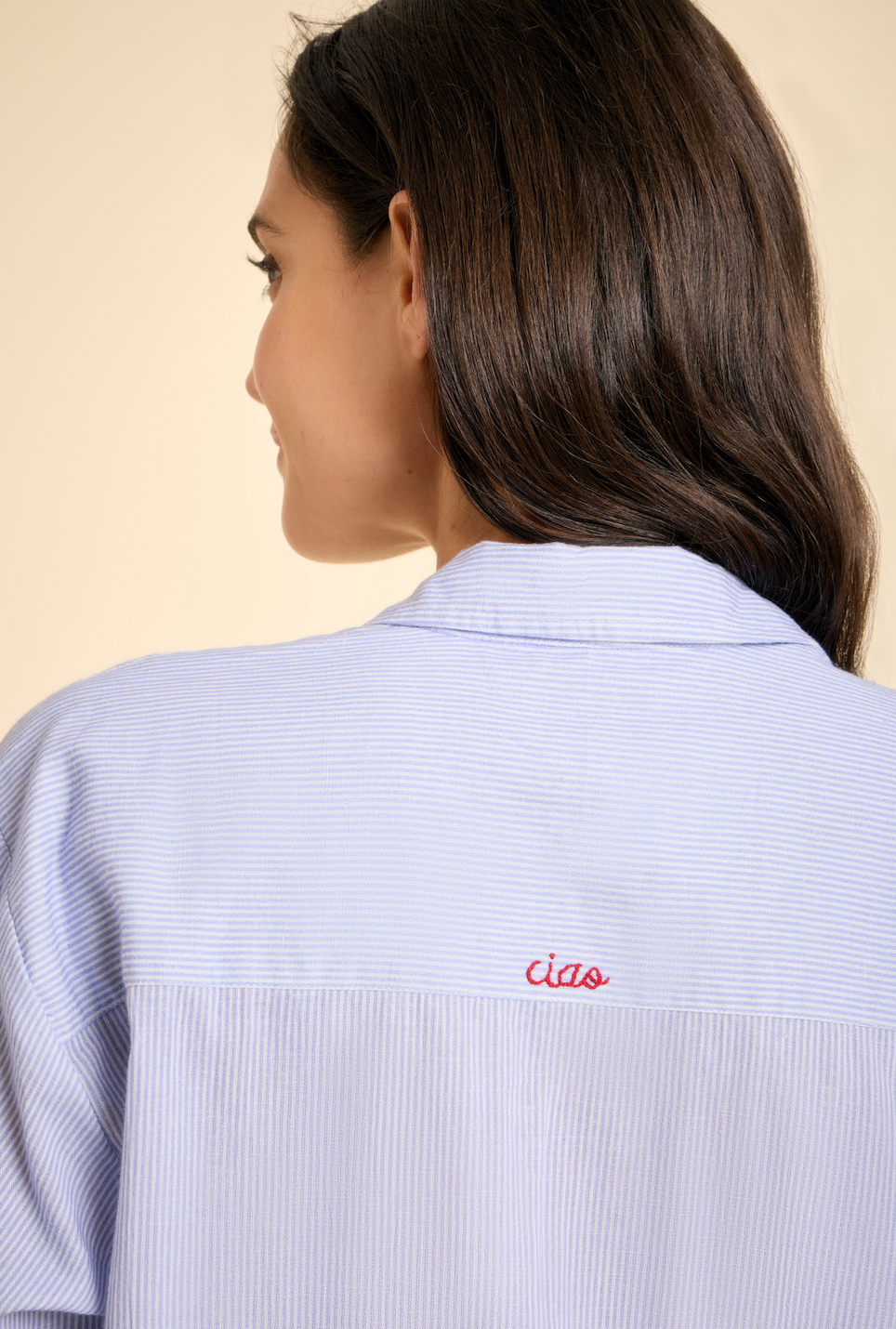 Lido Midi Shirt Dress - Light Blue Stripes with Ciao