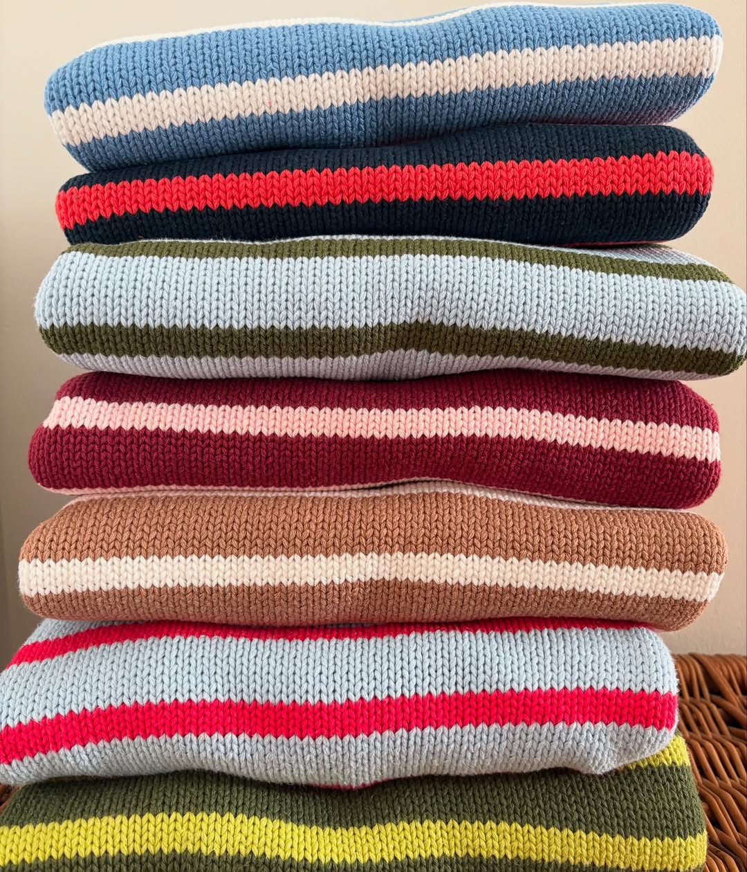 Light Blue Olive Stripe Sweater