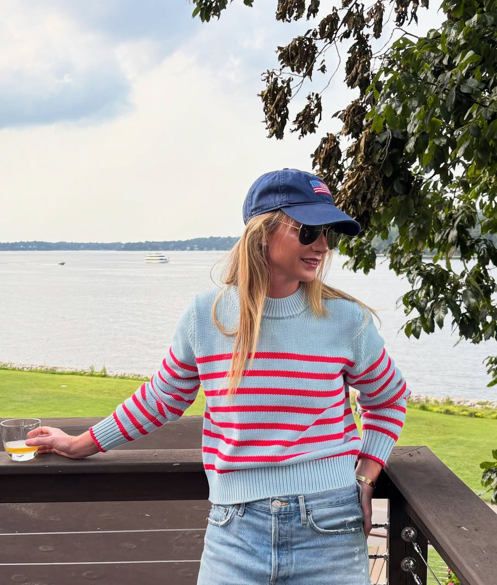 Light Blue Berry Stripe Sweater