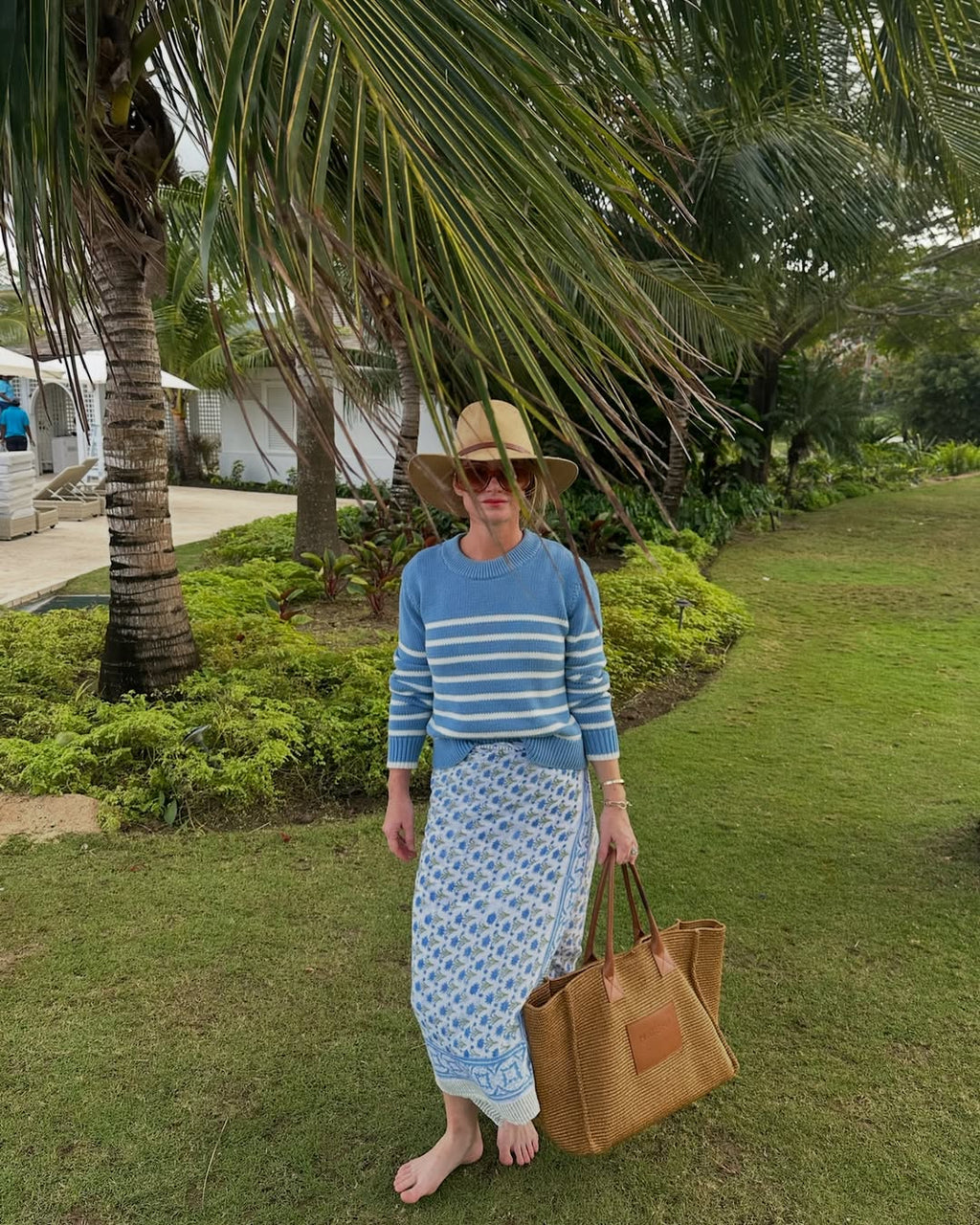 French Blue White Stripe Sweater