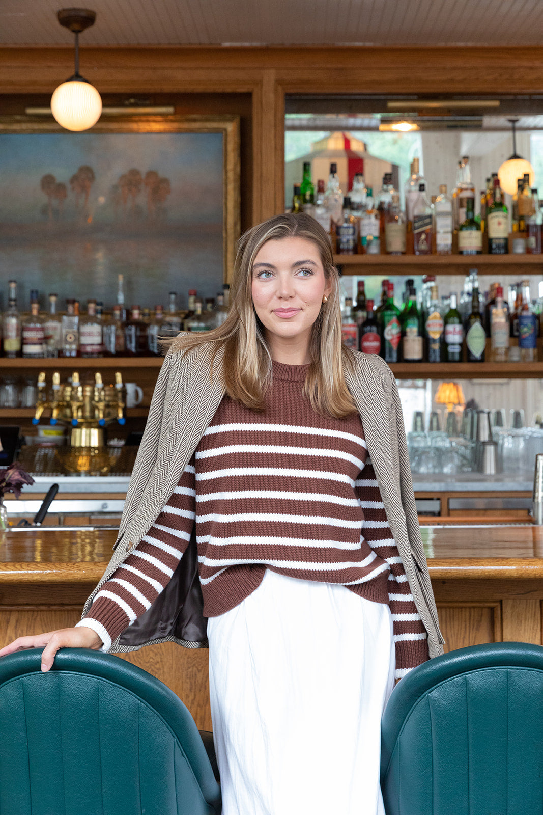 Chocolate White Stripe Sweater