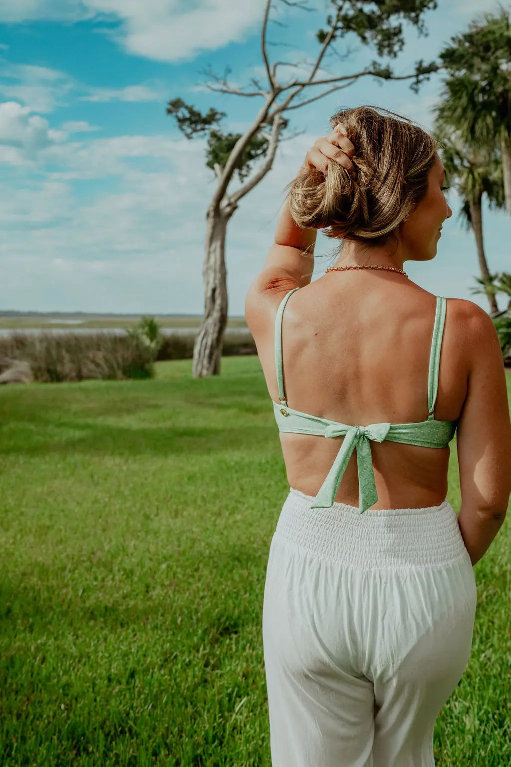 The Montauk Top - Green Trellis