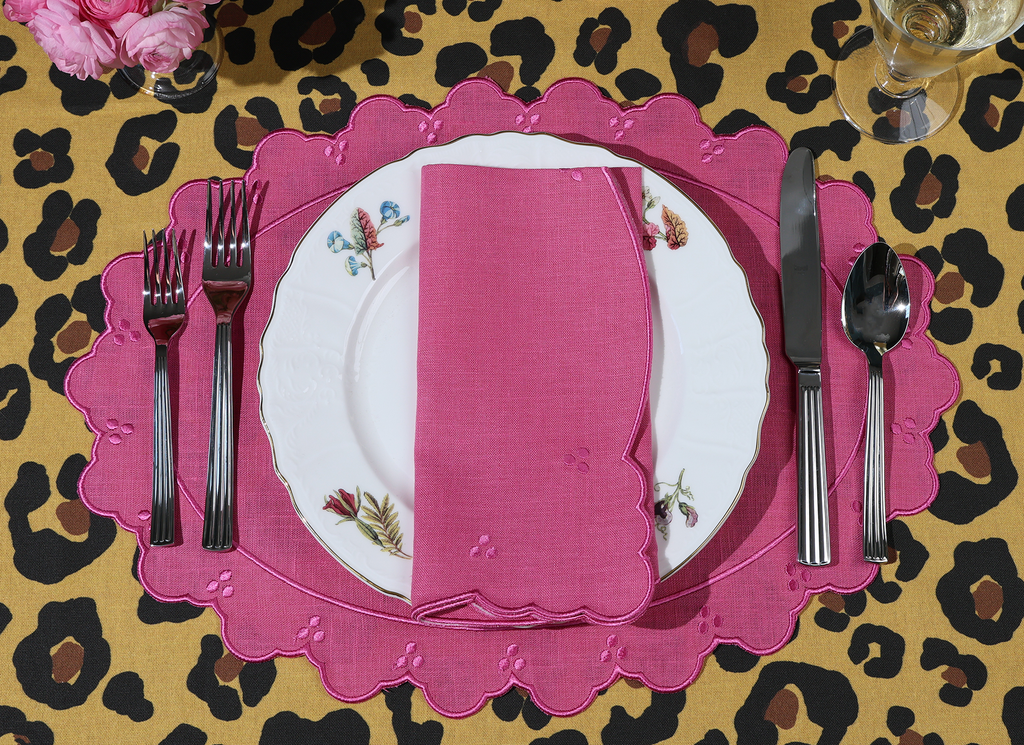 Eloise Pink Linen Dinner Napkins