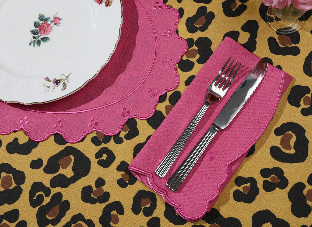 Eloise Pink Linen Dinner Napkins