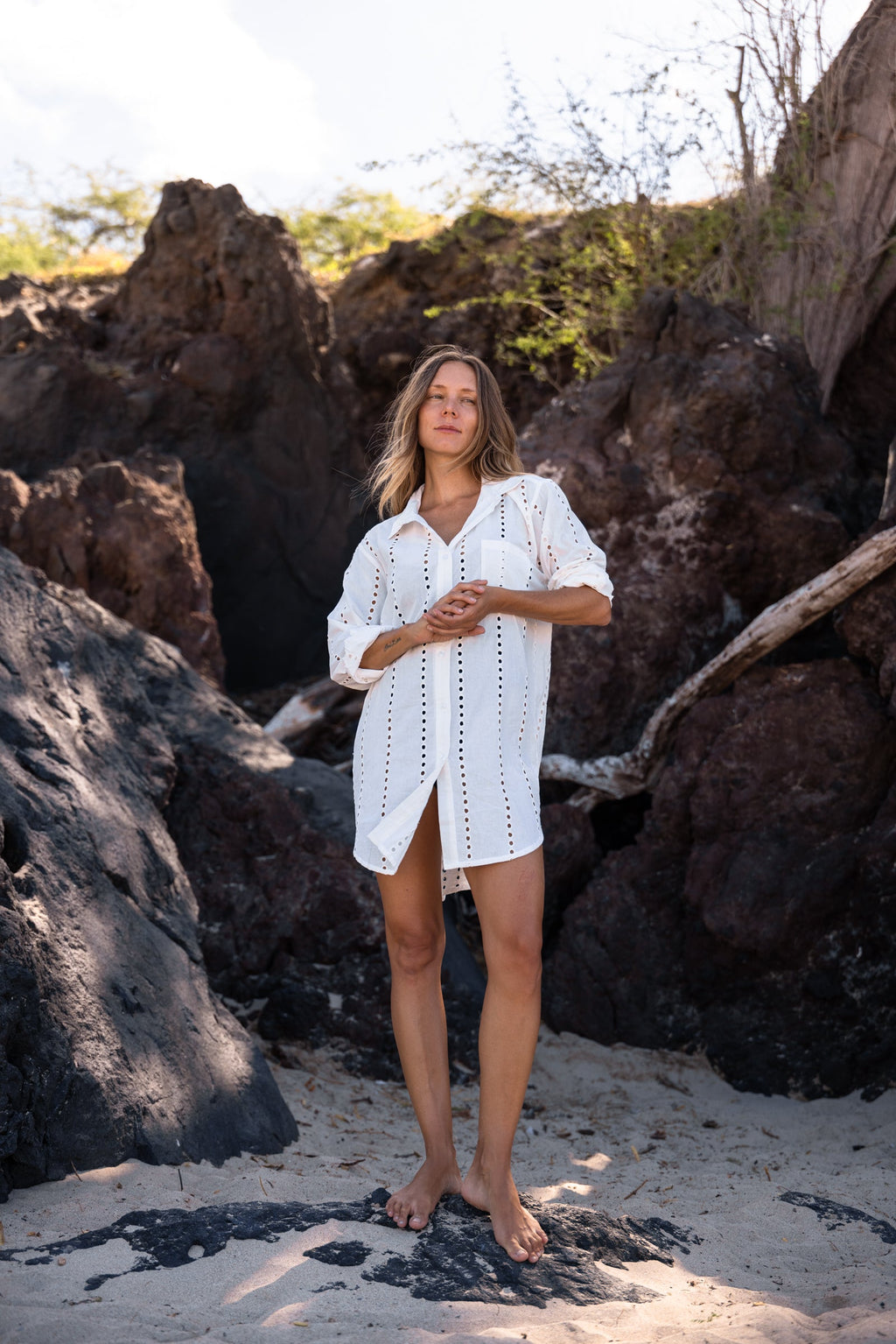 Positano Shirt Dress - White