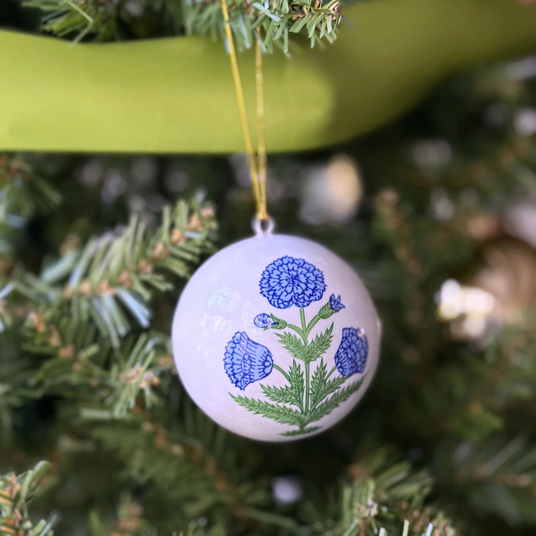 Poppy Blue Christmas Ornament - Set of 3
