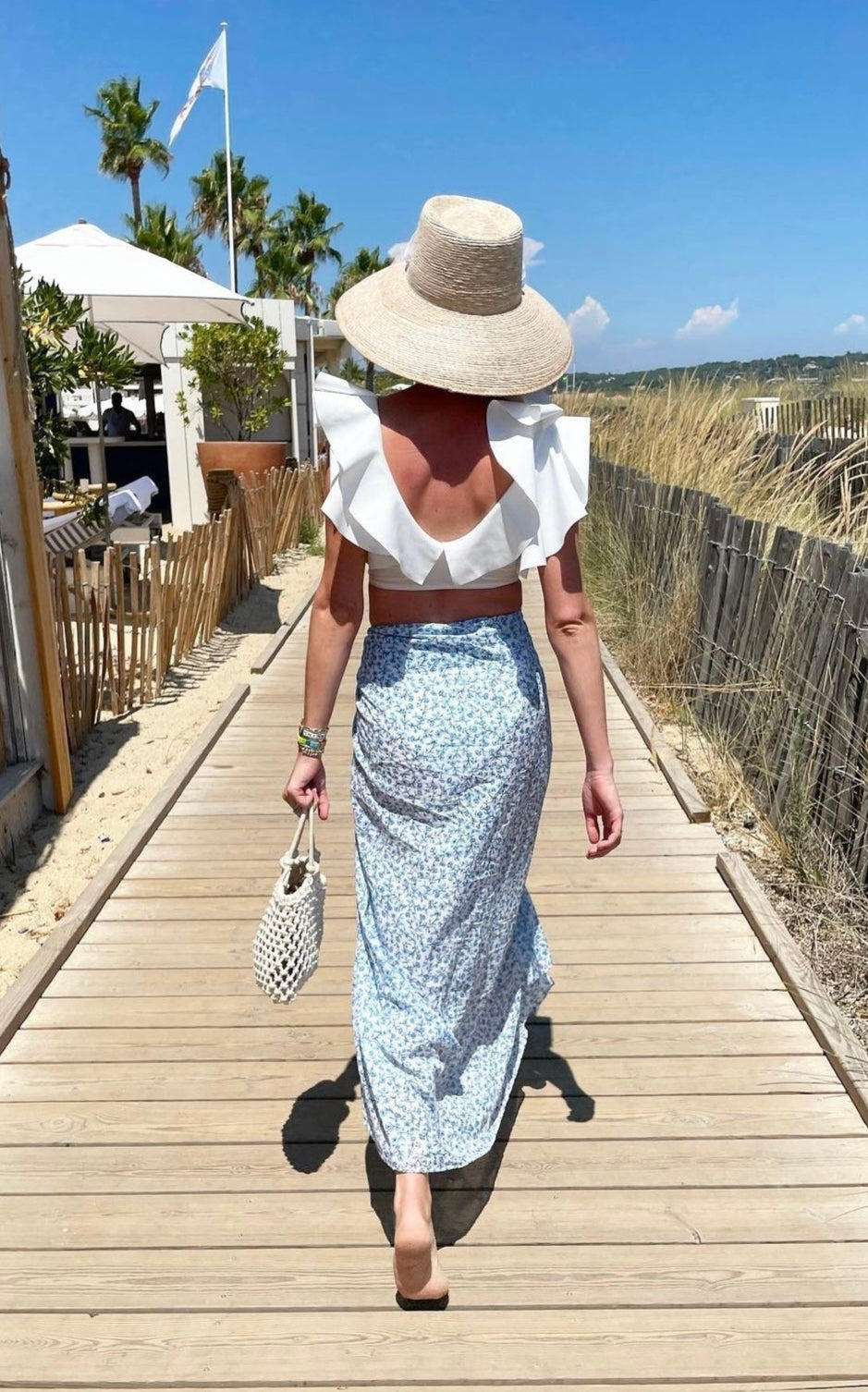 Wildflower Sun Hat - French Blue Long Grosgrain Ribbon