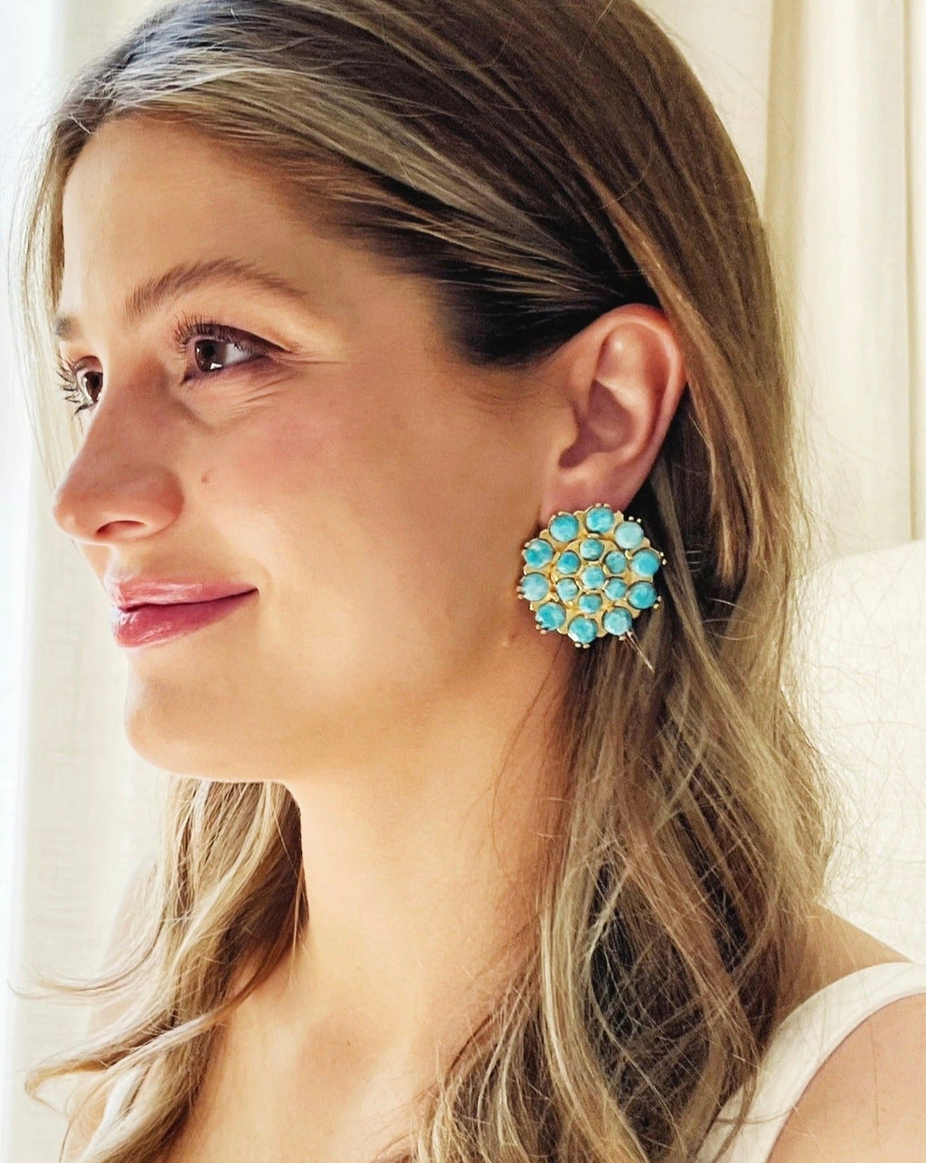 The Larimar Stone Earrings