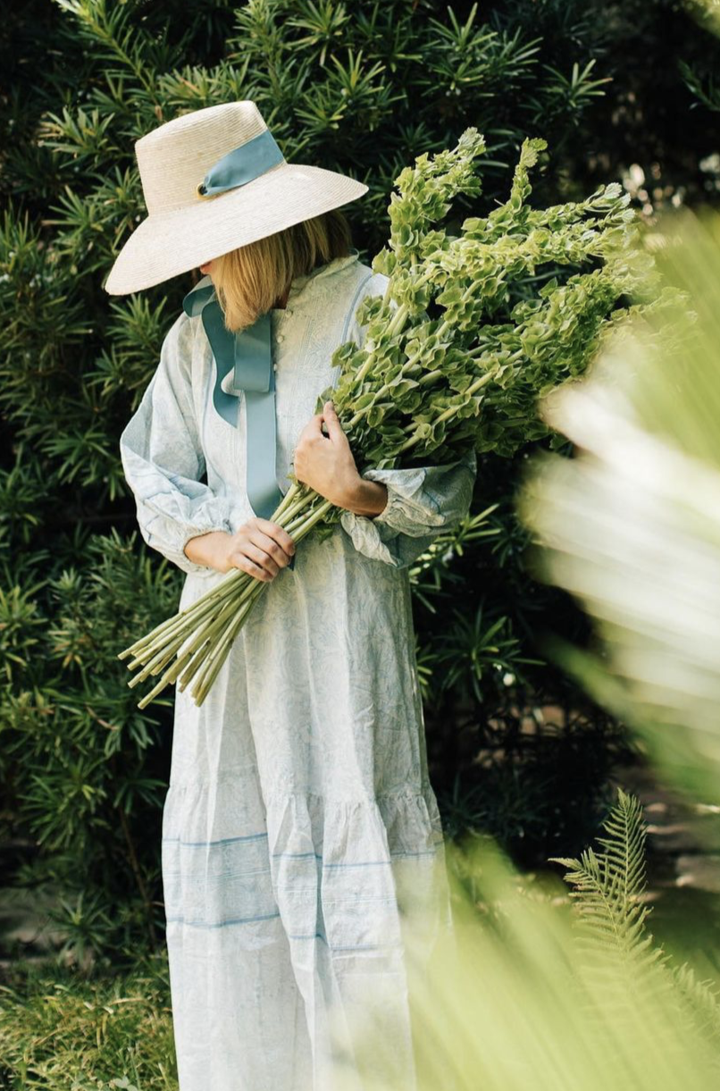 Wildflower Sun Hat - French Blue Long Grosgrain Ribbon